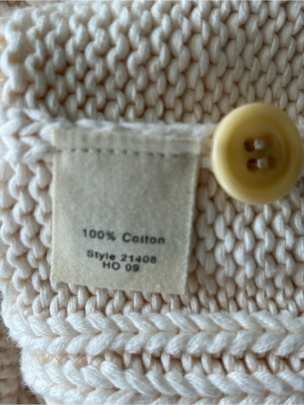 J.Crew Mens M Ivory Fisherman Cable Knit Cotton Shawl Collar Pullover Sweater